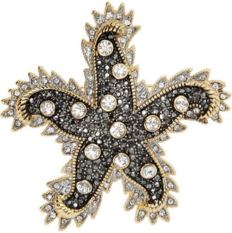 Kenneth Jay Lane Gold-tone crystal starfish brooch