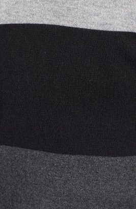 Nordstrom Colorblock Stripe V-Neck Merino Wool Sweater (Regular & Tall)