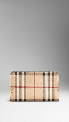 Burberry Leather And Haymarket Check Continental Wallet