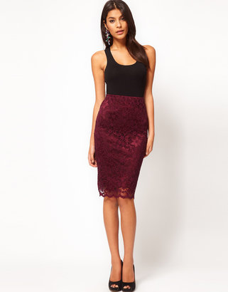 ASOS Pencil Skirt in Lace with Scallop Hem
