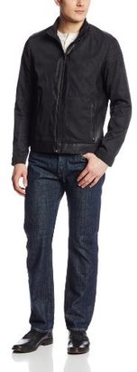 Calvin Klein Sportswear Men's Faux Leather and Nylon Jacket