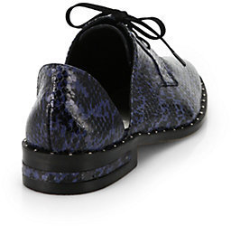 Freda SALVADOR Snake-Embossed Leather Cutout Oxfords