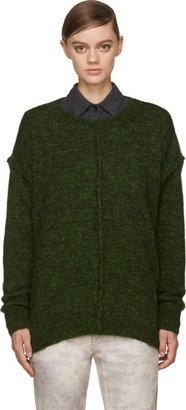 Isabel Marant Green Tam Lightening Exposed Stitch Sweater