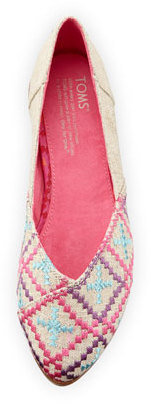 Toms Jutti Embroidered Flat, Natural Multi