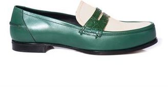 Bottega Veneta Leather, suede and crocodile-skin loafers