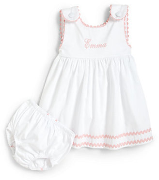 Princess Linens Infant's Two-Piece Personalized Dress & Diaper Cover Set