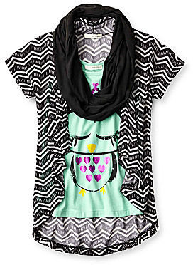 Self Esteem Sweater, Tee and Scarf Set - Girls 7-16 and Plus