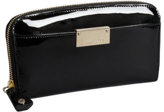 Jimmy Choo black patent leather zip around 'Rush' continental wallet