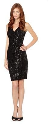 Debut Black sequin embellished lace occasion dress