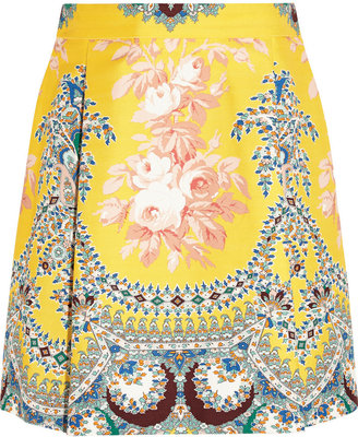 MSGM Printed cotton-twill mini skirt