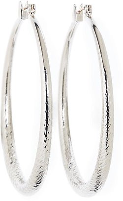 Brooks Brothers Silver Twisted Medium Hoop Earrings