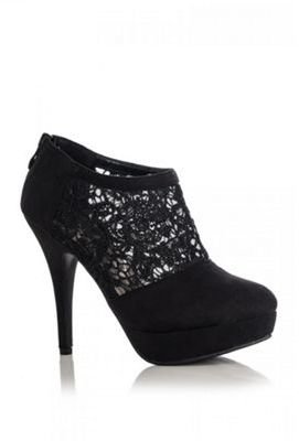 Quiz Black lace shoe boots