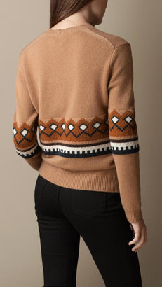 Burberry Wool Cashmere Fair Isle Sweater