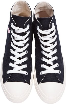 Comme des Garcons Play Black High-Top Canvas Sneakers
