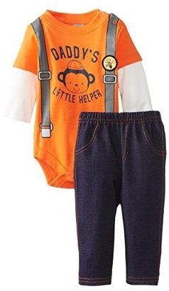 Bon Bebe Daddy's Lil Helper Bodysuit Set (Baby)-Multicolor-0-3 Months