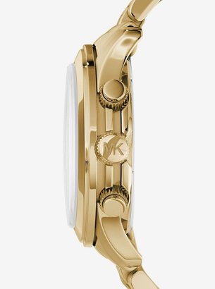 Michael Kors Watch Hunger Stop Oversized Runway Gold-Tone Stainless Steel Watch