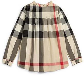 Burberry Girl's Check Blouse