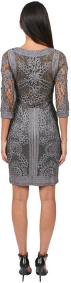 Sue Wong 3/4 Sleeve Short Dress in Charcoal