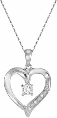 Diamonluxe DiamonLuxe Sterling Silver .22-ct. T.W. Simulated Diamond Heart Pendant