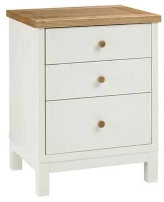 Debenhams Beech and painted 'Burlington' bedside cabinet with 3 drawers