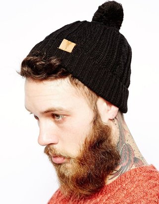 ASOS Tiny Beanie Hat with Bobble in Wool Blend