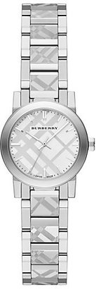 Burberry Stainless Steel Check Etched Bracelet Watch/26MM