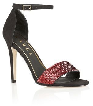 Ravel Black/burgundy 'Las Vegas' strappy sandals