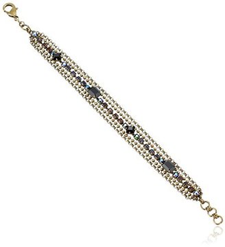 Sorrelli Simply Divine" Multi-Strand Crystal Chain Goldtone Bracelet