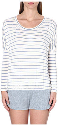 Eberjey Stripe-detail jersey pyjama top