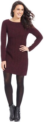 Style&Co. Boat-Neck Cable-Knit Sweater Dress