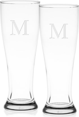 Culver Monogram Pilsner Glasses, Set of 2