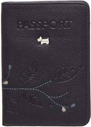 Radley Laurel leaf navy pasport cover