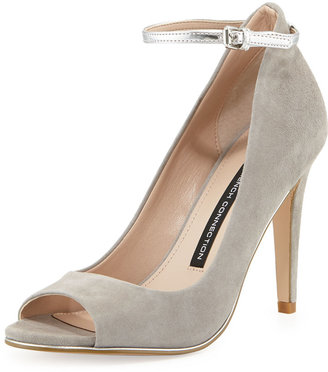 French Connection Neola Suede Leather Pump, Gray
