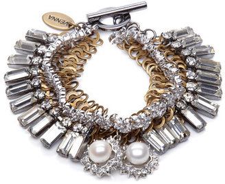 Swarovski Venna M'O Exclusive: Silver and Gold-Tone Pearl and Crystal Bracelet