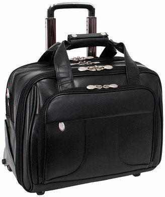McKlein McKleinUSA Chicago 15.6 Leather Detachable -Wheeled Laptop Overnight with Removable Briefcase