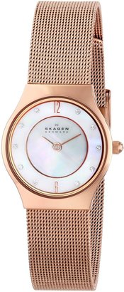 Skagen Women's Classic 233XSRR Mother-Of-Pearl Rose-Gold Quartz Watch