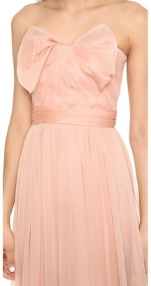 Notte by Marchesa 3135 Notte by Marchesa Strapless Chiffon Gown with Organza Bow