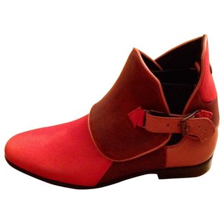 Heimstone Red Leather Ankle boots