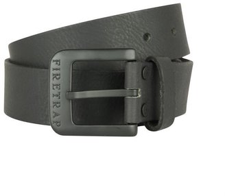 Firetrap Mens Gents Black Seal Logo Belt Raw Edge Leather Distressed Detail