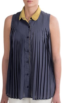 RVCA Bacab Pleated Chiffon Shirt - Sleeveless (For Women)