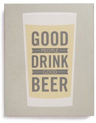 Nordstrom LUCIUS DESIGNS 'Good People Drink Good Beer' Wood Block Art