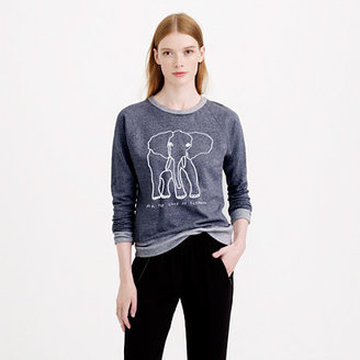 J.Crew Women's for David Sheldrick Wildlife Trust elephant sweatshirt