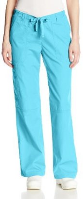 Cherokee Women's Workwear Scrubs Low Rise Draw String Cargo Pant, Turquoise, X-Small