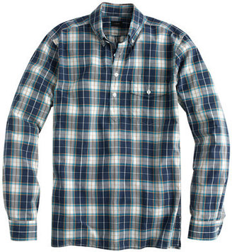 J.Crew Secret Wash long-sleeve popover shirt in oxbow blue tartan