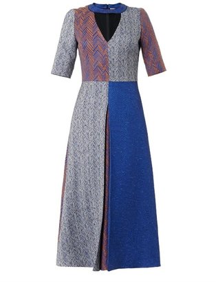 Roksanda Layne patchwork herringbone dress