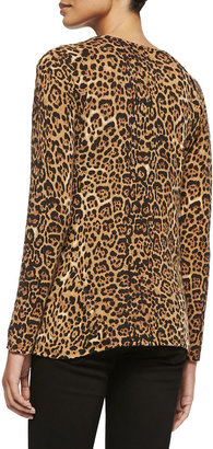 Sofia Cashmere Leopard-Print Triangle Cashmere Top