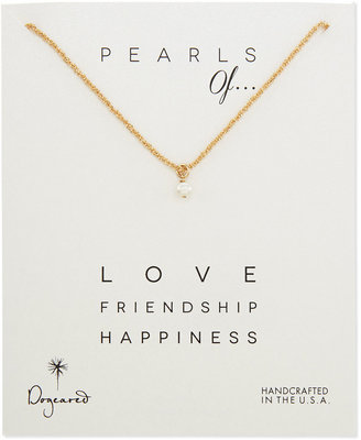 Dogeared Love Gold-Dipped Sparkle Chain Pearl Pendant Necklace