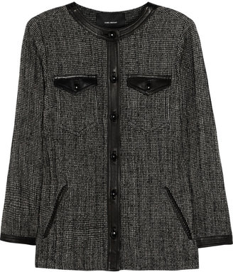 Isabel Marant Kailey leather-trimmed tweed jacket