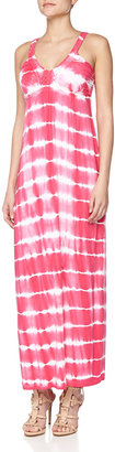Neiman Marcus Tie Dyed Braided Maxi Dress, Pink/White