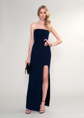Amanda Wakeley Senshi Strapless Side Slit Talored Maxi Dress